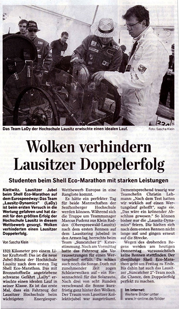 Newspaper article Lausitz College