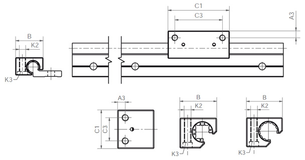 Dimensions tandem housing