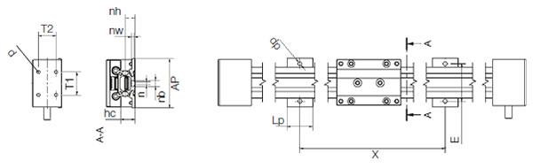 Toothed belt axis ZLW eco Dimensions