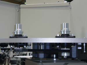 Indexing table in a shoe manufacturing facility