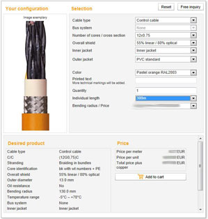 To the Chainflex® custom cable configurator