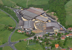 Aerial of the firm of wooden pallet production