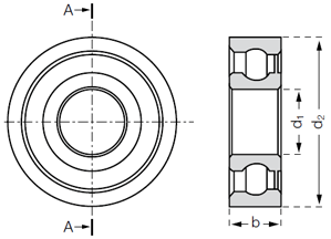 Ball bearing with cover plate draw