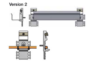 Bracket with integrated strain reliefs for the installation of permanently laid cables on the crane girder