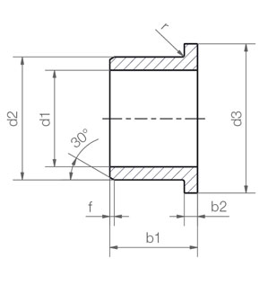 plain bearing with flange