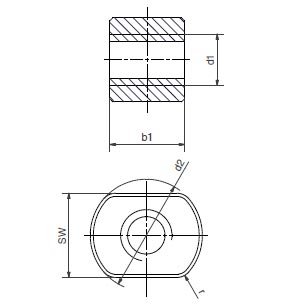 Nuts with keyways sizes