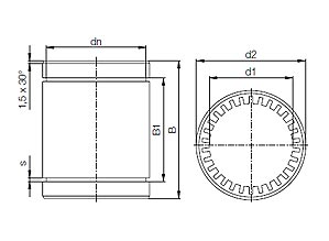 Solid plastic bearings dimensions