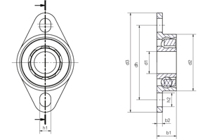 Flange ball bearing