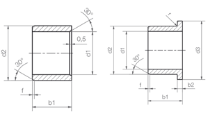 Dimensions according to ISO 3547-1 and special dimensions