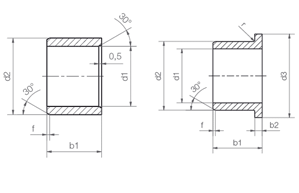 Dimensions according to ISO 3547-1 and special dimensions