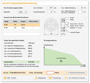 Service life calculation for Ball bearings