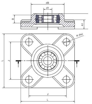 Flange ball bearing