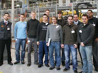 Students of the RFH with Prof. Brockmann and Andreas Hüther (far left) and Mathias Siegmund (behind, second from right)