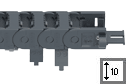 E2.10 - micro, Snap-open on the outside.