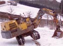 Rollers on mini excavator 